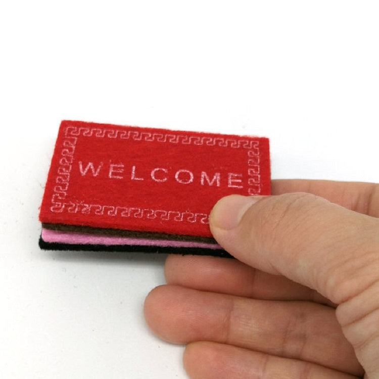 Handmade จำลองบ้านตุ๊กตาอุปกรณ์เสริม Welcome Pad แผ่นพื้นรุ่น