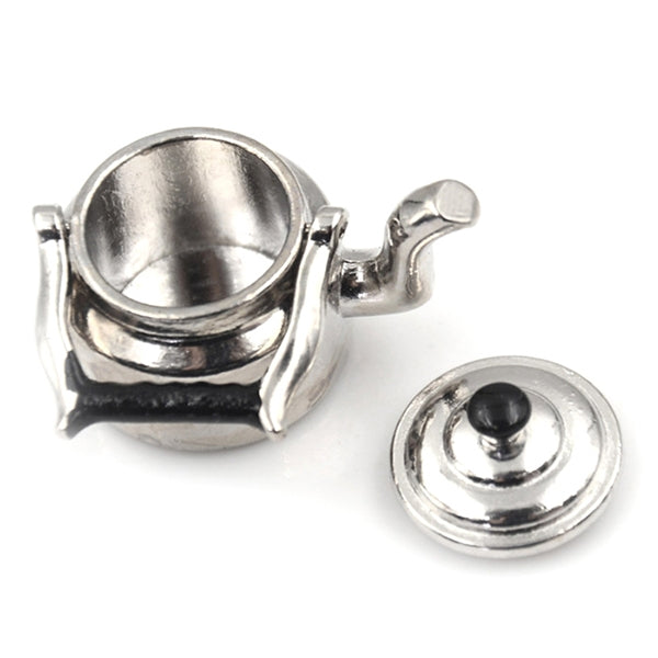 Dollhouse Miniature Metal Tea Kettle Pot Classic แกล้งทำเป็นเล่นเฟอร์นิเจอร์ของเล่นสำหรับอุปกรณ์ครัว, Metal Tea Kettle