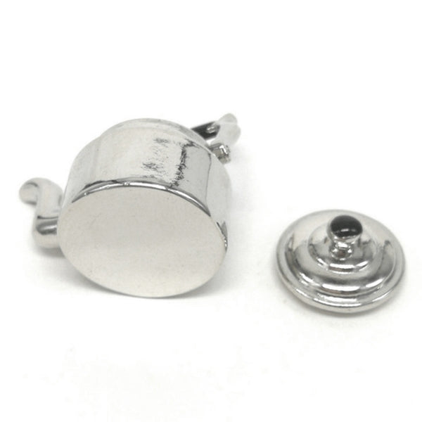 Dollhouse Miniature Metal Tea Kettle Pot Classic แกล้งทำเป็นเล่นเฟอร์นิเจอร์ของเล่นสำหรับอุปกรณ์ครัว, Metal Tea Kettle
