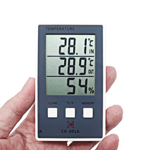 CX-201A LCD Digital Weather Station เครื่องวัดอุณหภูมิเครื่องวัดความชื้นความชื้นอุณหภูมิในร่มกลางแจ้งพร้อมเซนเซอร์วัดอุณหภูมิ, CX-201A