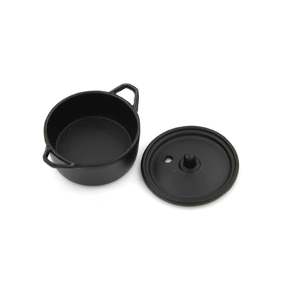 ตุ๊กตา House Miniature Kitchen เครื่องมือทำอาหารโลหะผสมหม้อทองแดงพร้อมฝาปิด