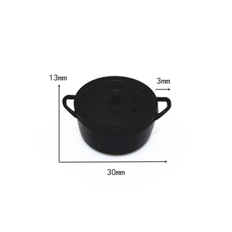 ตุ๊กตา House Miniature Kitchen เครื่องมือทำอาหารโลหะผสมหม้อทองแดงพร้อมฝาปิด