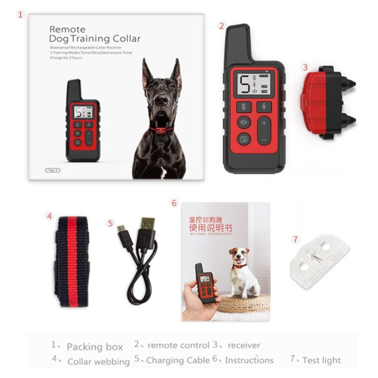 500 เมตรสุนัขการฝึกอบรม Bark Stopper รีโมทคอนโทรลไฟฟ้า Shock ปลอกคออิเล็กทรอนิกส์กันน้ำ