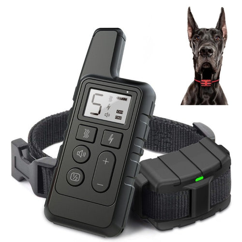 500 เมตรสุนัขการฝึกอบรม Bark Stopper รีโมทคอนโทรลไฟฟ้า Shock ปลอกคออิเล็กทรอนิกส์กันน้ำ