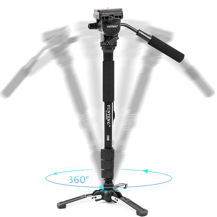 YUNTENG VCT-288RM กล้อง SLR กล้อง Monopod รองรับเท้าหัวไฮดรอลิกขาตั้งถ่ายภาพระดับมืออาชีพ, ความสูงสูงสุด: 1.48 ม., VCT-288RM