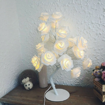 Rose ข้างเตียง Night Light Girl Heart Room ตกแต่งโคมไฟตั้งโต๊ะ,AC 220V