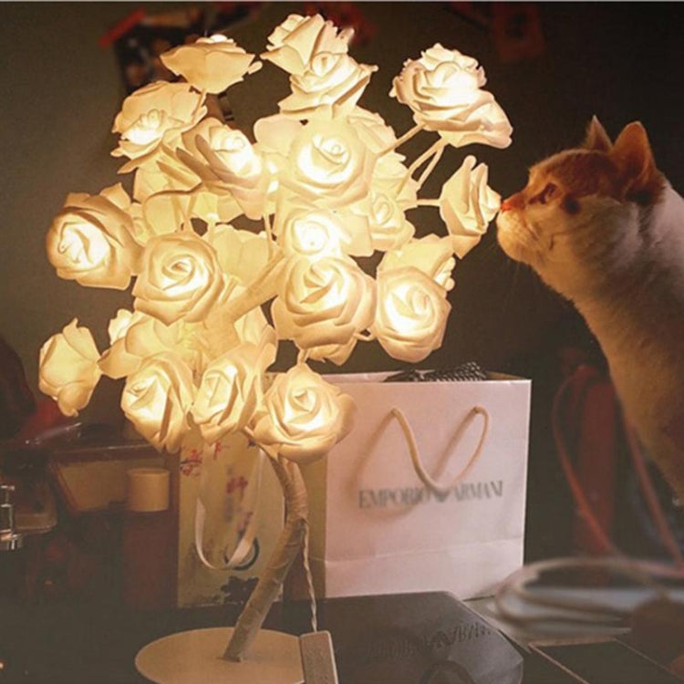 Rose ข้างเตียง Night Light Girl Heart Room ตกแต่งโคมไฟตั้งโต๊ะ,AC 220V