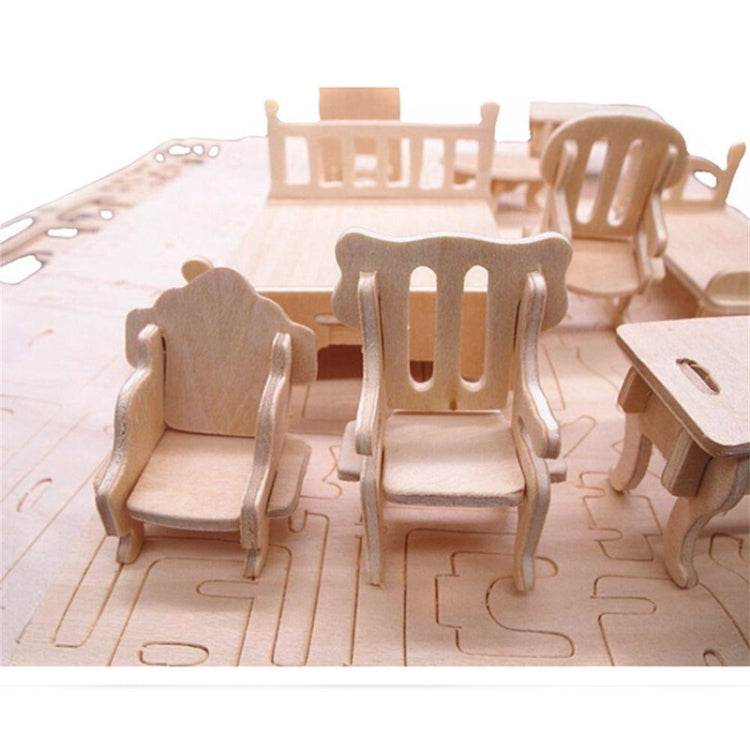 เฟอร์นิเจอร์ตุ๊กตาจิ๋ว 3D ปริศนาไม้ DIY โมเดลสถาปัตยกรรมของขวัญของเล่นเด็ก, 3D Wooden Puzzle
