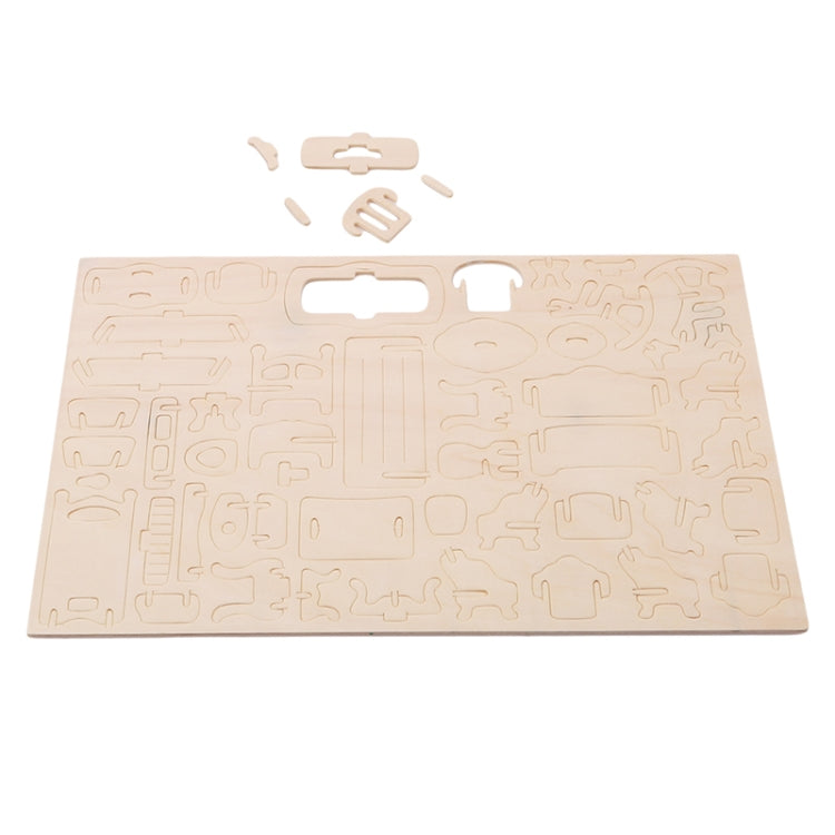 เฟอร์นิเจอร์ตุ๊กตาจิ๋ว 3D ปริศนาไม้ DIY โมเดลสถาปัตยกรรมของขวัญของเล่นเด็ก, 3D Wooden Puzzle