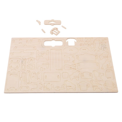 เฟอร์นิเจอร์ตุ๊กตาจิ๋ว 3D ปริศนาไม้ DIY โมเดลสถาปัตยกรรมของขวัญของเล่นเด็ก, 3D Wooden Puzzle