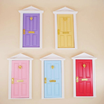 1:12 บ้านตุ๊กตาจิ๋วประตูเทพนิยายเล่นบ้านของเล่น