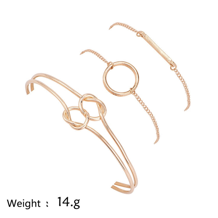 Punk Simple Double Knot Loop สร้อยข้อมือโซ่โลหะเครื่องประดับย้อนยุคโบฮีเมียน