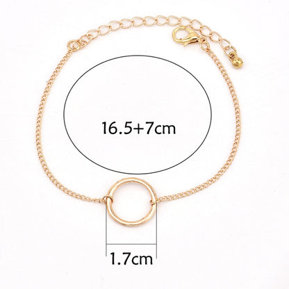 Punk Simple Double Knot Loop สร้อยข้อมือโซ่โลหะเครื่องประดับย้อนยุคโบฮีเมียน