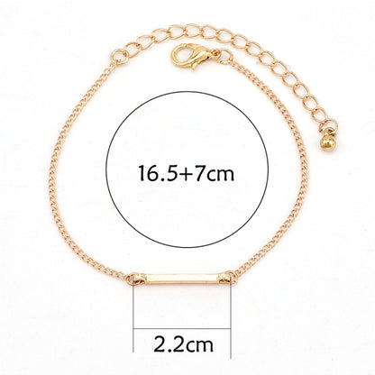 Punk Simple Double Knot Loop สร้อยข้อมือโซ่โลหะเครื่องประดับย้อนยุคโบฮีเมียน