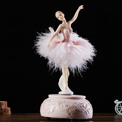 Elegant Refined Ballerina Dance Carousel Music Box ตุ๊กตาบาร์บี้ Feather Music Box