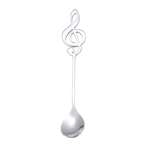 2 ชิ้น Creative Musical Note ช้อนกาแฟกวนตักสแตนเลสไทเทเนียมเพลงช้อนบาร์ช้อนของขวัญ