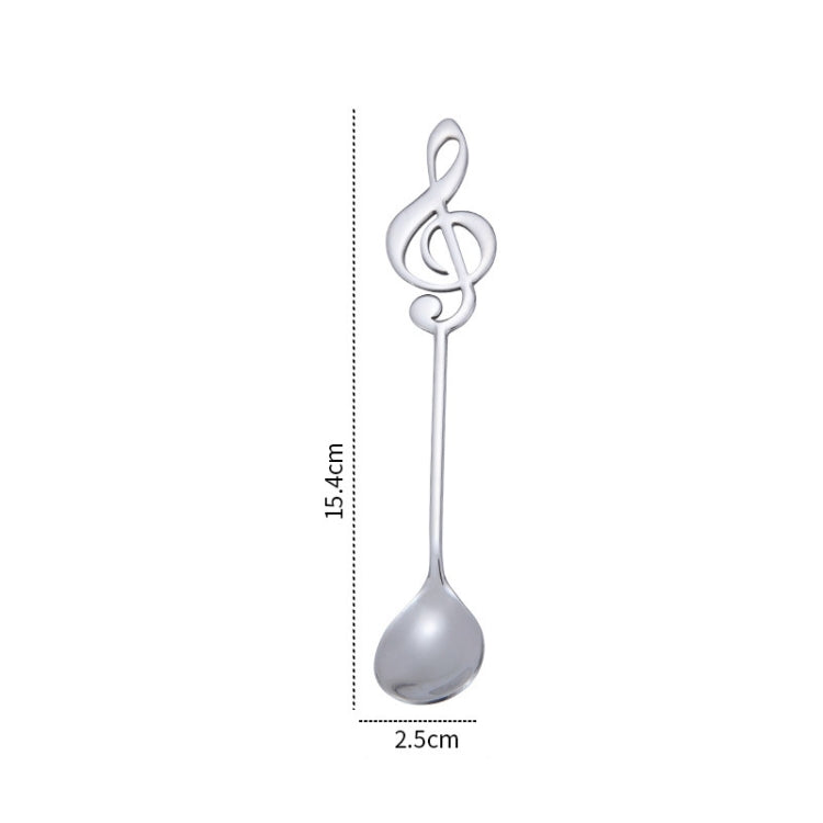 2 ชิ้น Creative Musical Note ช้อนกาแฟกวนตักสแตนเลสไทเทเนียมเพลงช้อนบาร์ช้อนของขวัญ