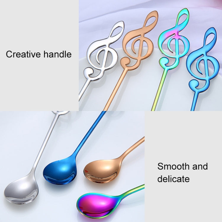 2 ชิ้น Creative Musical Note ช้อนกาแฟกวนตักสแตนเลสไทเทเนียมเพลงช้อนบาร์ช้อนของขวัญ