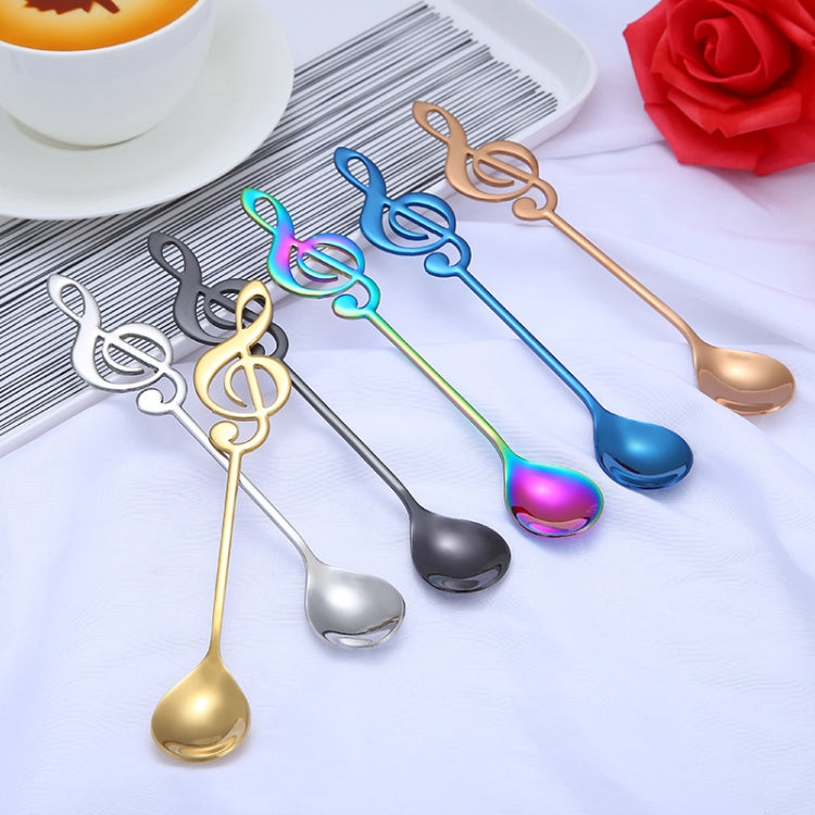 2 ชิ้น Creative Musical Note ช้อนกาแฟกวนตักสแตนเลสไทเทเนียมเพลงช้อนบาร์ช้อนของขวัญ