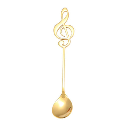 2 ชิ้น Creative Musical Note ช้อนกาแฟกวนตักสแตนเลสไทเทเนียมเพลงช้อนบาร์ช้อนของขวัญ