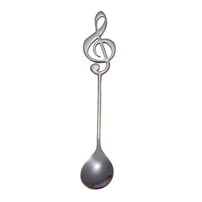 2 ชิ้น Creative Musical Note ช้อนกาแฟกวนตักสแตนเลสไทเทเนียมเพลงช้อนบาร์ช้อนของขวัญ