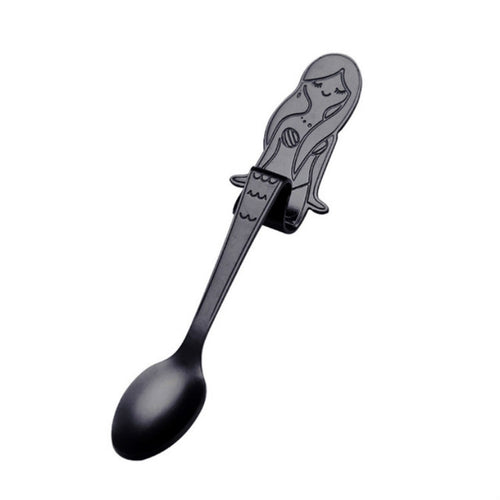 ช้อนกาแฟสร้างสรรค์นางเงือกรูปร่างจับช้อน Flatware ดื่มเครื่องมือ, Black, Gold, Symphony, Rose Gold, True Color