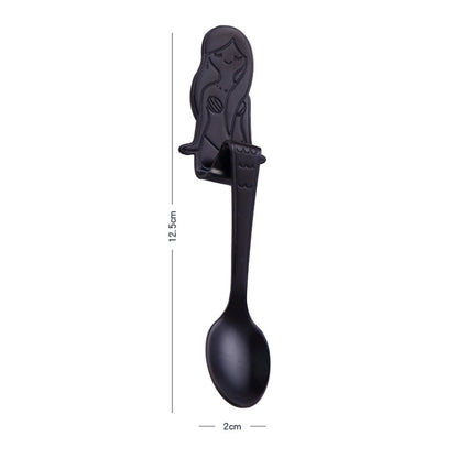 ช้อนกาแฟสร้างสรรค์นางเงือกรูปร่างจับช้อน Flatware ดื่มเครื่องมือ, Black, Gold, Symphony, Rose Gold, True Color