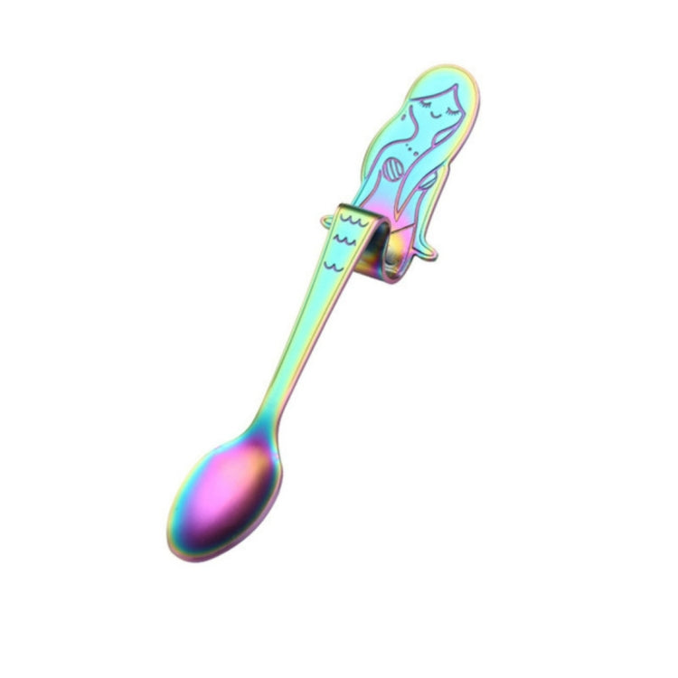 ช้อนกาแฟสร้างสรรค์นางเงือกรูปร่างจับช้อน Flatware ดื่มเครื่องมือ, Black, Gold, Symphony, Rose Gold, True Color