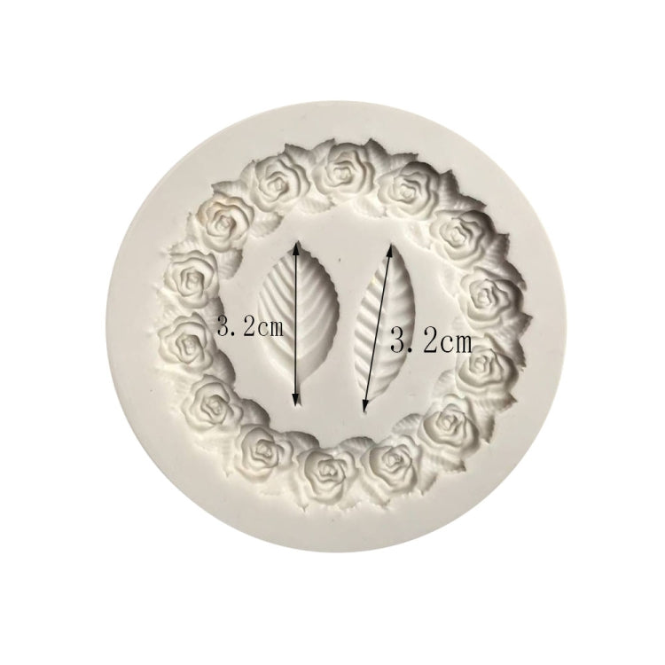 2 PCS Rose Garland Rose LeafซิลิโคนFondantแม่พิมพ์เค้กขอบตกแต่งเครื่องมือเบเกอรี่กาวแม่พิมพ์