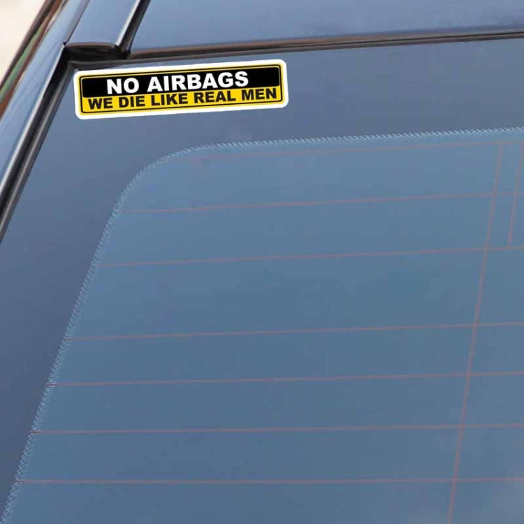 10 PCS YJZT 2X สติกเกอร์รถคำเตือนไม่มีถุงลมนิรภัย WE DIE LIKE REAL MEN PVC Decal, 15 ซม. x 3 ซม.