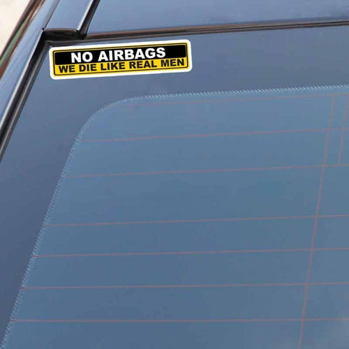 10 PCS YJZT 2X สติกเกอร์รถคำเตือนไม่มีถุงลมนิรภัย WE DIE LIKE REAL MEN PVC Decal, 15 ซม. x 3 ซม.