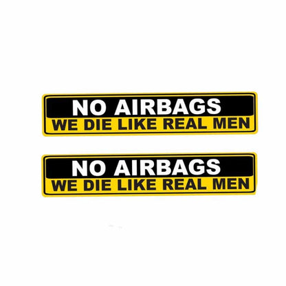 10 PCS YJZT 2X สติกเกอร์รถคำเตือนไม่มีถุงลมนิรภัย WE DIE LIKE REAL MEN PVC Decal, 15 ซม. x 3 ซม.
