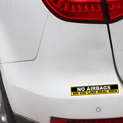 10 PCS YJZT 2X สติกเกอร์รถคำเตือนไม่มีถุงลมนิรภัย WE DIE LIKE REAL MEN PVC Decal, 15 ซม. x 3 ซม.