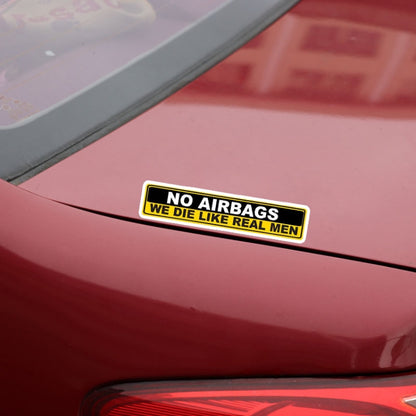 10 PCS YJZT 2X สติกเกอร์รถคำเตือนไม่มีถุงลมนิรภัย WE DIE LIKE REAL MEN PVC Decal, 15 ซม. x 3 ซม.