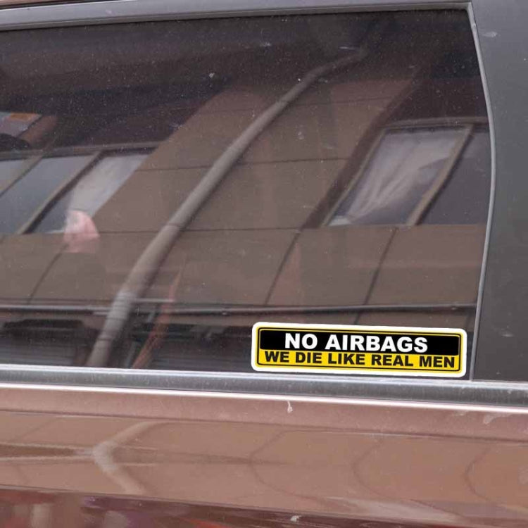 10 PCS YJZT 2X สติกเกอร์รถคำเตือนไม่มีถุงลมนิรภัย WE DIE LIKE REAL MEN PVC Decal, 15 ซม. x 3 ซม.