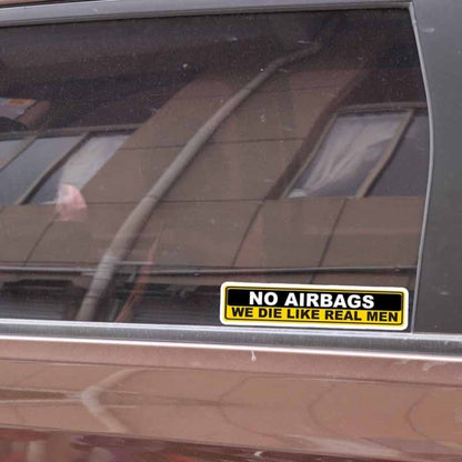 10 PCS YJZT 2X สติกเกอร์รถคำเตือนไม่มีถุงลมนิรภัย WE DIE LIKE REAL MEN PVC Decal, 15 ซม. x 3 ซม.