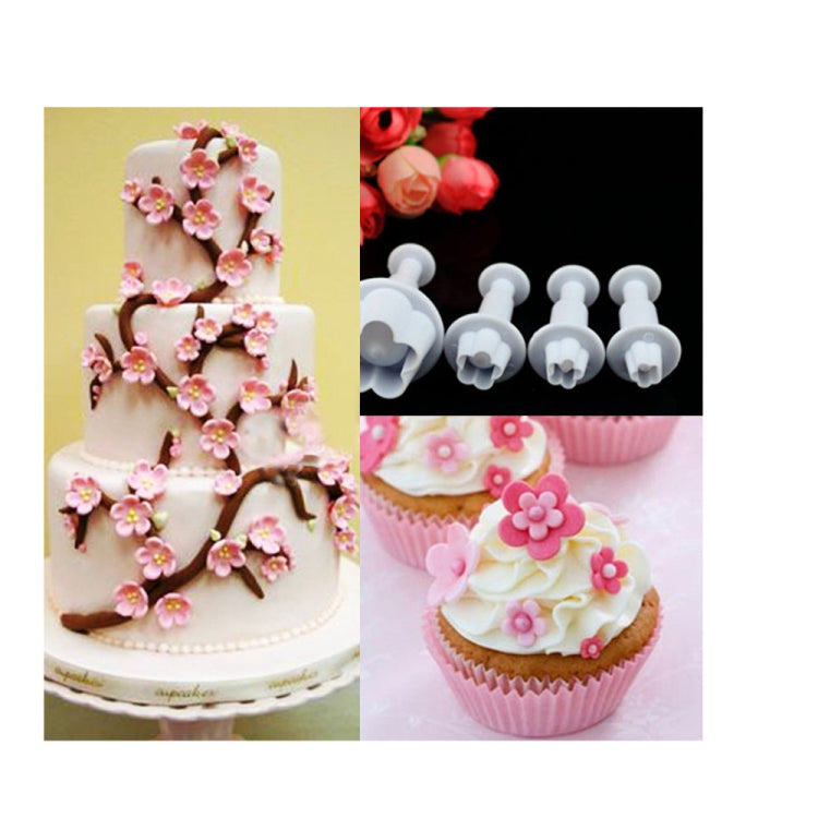 8 PCS พลัม Fondant เค้กสปริงพิมพ์ตรายางเบเกอรี่บิสกิตแม่พิมพ์, Plum Shape