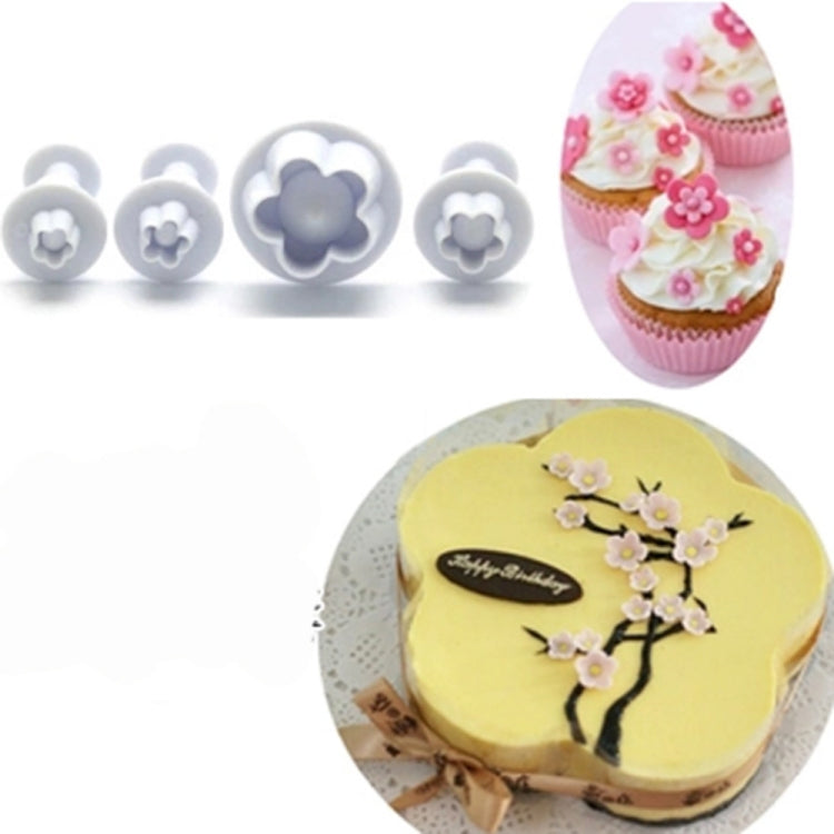 8 PCS พลัม Fondant เค้กสปริงพิมพ์ตรายางเบเกอรี่บิสกิตแม่พิมพ์, Plum Shape