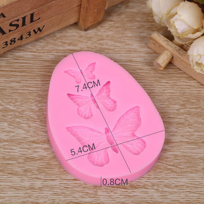 2 PCS จำลองผีเสื้อ Fondant ซิลิโคนแม่พิมพ์สบู่แฮนด์เมด DIY เค้กตกแต่งช็อกโกแลตลูกไม้เบเกอรี่เครื่องมือ, 2 PCS