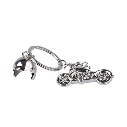 แบบจำลอง 3 มิติแบบคลาสสิกของรถจักรยานยนต์หมวกกันน็อครถจักรยานยนต์ Charms การสร้างโลหะผสมพวงกุญแจพวงกุญแจกุญแจรถ, Motorcycle Shape