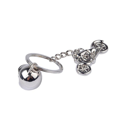 แบบจำลอง 3 มิติแบบคลาสสิกของรถจักรยานยนต์หมวกกันน็อครถจักรยานยนต์ Charms การสร้างโลหะผสมพวงกุญแจพวงกุญแจกุญแจรถ, Motorcycle Shape