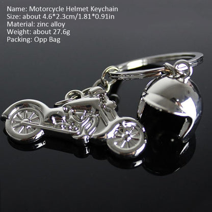 แบบจำลอง 3 มิติแบบคลาสสิกของรถจักรยานยนต์หมวกกันน็อครถจักรยานยนต์ Charms การสร้างโลหะผสมพวงกุญแจพวงกุญแจกุญแจรถ, Motorcycle Shape