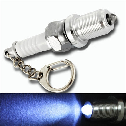 2 ชิ้น Casual LED Key Chain Spark Plug Key Chain พวงกุญแจอะไหล่รถยนต์พวงกุญแจอุปกรณ์จัดแต่งทรงผมรถตกแต่ง, Spark Plug Shape