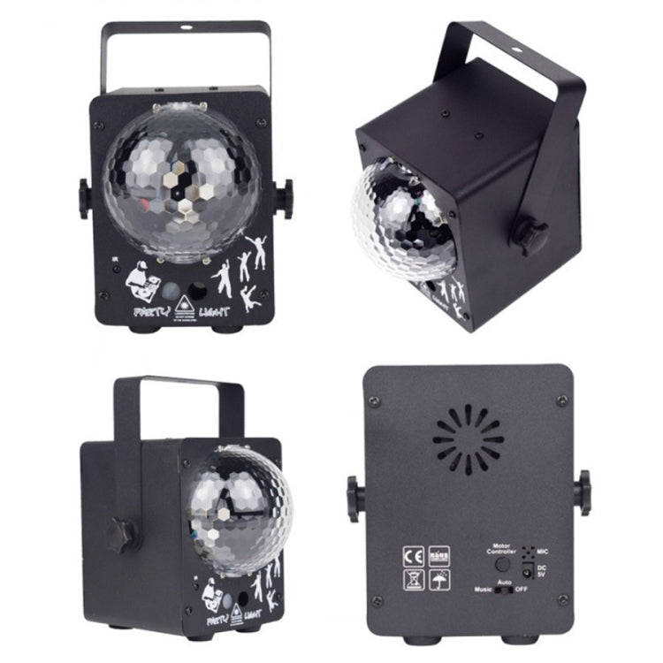 18W 60 ชนิดรูปแบบคริสตัล MAGIC BALL ไฟเลเซอร์ในครัวเรือน LED ที่มีสีสัน Starry Sky PROJECTION ไฟเสียงเปิดใช้งานไฟเวที, US Plug, UK  Plug, AU Plug, EU Plug
