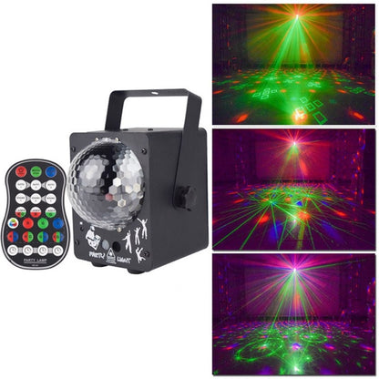 18W 60 ชนิดรูปแบบคริสตัล MAGIC BALL ไฟเลเซอร์ในครัวเรือน LED ที่มีสีสัน Starry Sky PROJECTION ไฟเสียงเปิดใช้งานไฟเวที, US Plug, UK  Plug, AU Plug, EU Plug