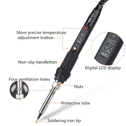 908S 80W LCD เทอร์โมสตัท หัวแร้ง อุณหภูมิคงที่ หัวแร้ง, CN Plug, EU Plug, US Plug