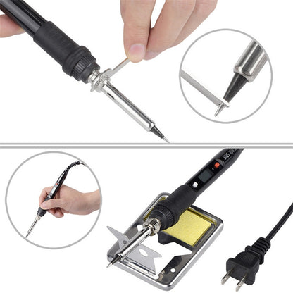 908S 80W LCD เทอร์โมสตัท หัวแร้ง อุณหภูมิคงที่ หัวแร้ง, CN Plug, EU Plug, US Plug