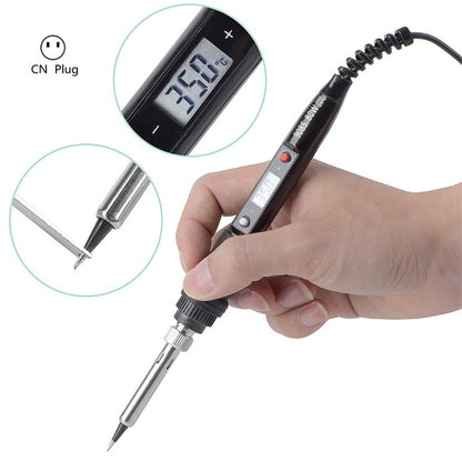 908S 80W LCD เทอร์โมสตัท หัวแร้ง อุณหภูมิคงที่ หัวแร้ง, CN Plug, EU Plug, US Plug