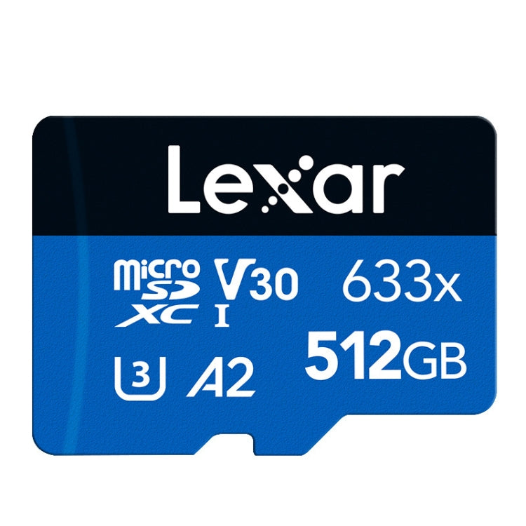 Lexar 633x512GB การ์ดหน่วยความจำแฟลชความเร็วสูงกีฬากล้องโทรศัพท์มือถือ TF รถบันทึกการขับขี่การ์ดหน่วยความจำ, 512GB