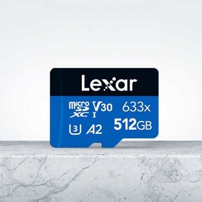 Lexar 633x512GB การ์ดหน่วยความจำแฟลชความเร็วสูงกีฬากล้องโทรศัพท์มือถือ TF รถบันทึกการขับขี่การ์ดหน่วยความจำ, 512GB